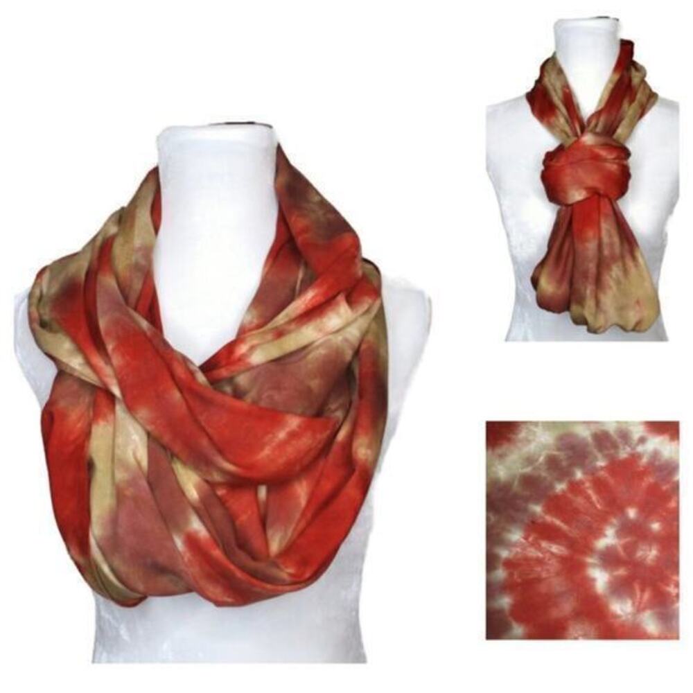 NEW Artisan Hand-Dyed Scarf Infinity Wrap Galaxy Tie Dyed Print‎ One Size